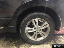 Installing a set of spacers to increase the ground clearance Hyundai Santa Fe III Lift Kits (leveling kits and coil spring spacer\strut spacer)