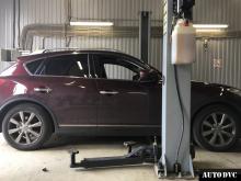 Installing a set of spacers to increase the ground clearance Infiniti QX50 Lift Kits (leveling kits and coil spring spacer\strut spacer)
