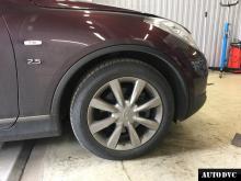Installing a set of spacers to increase the ground clearance Infiniti QX50 Lift Kits (leveling kits and coil spring spacer\strut spacer)